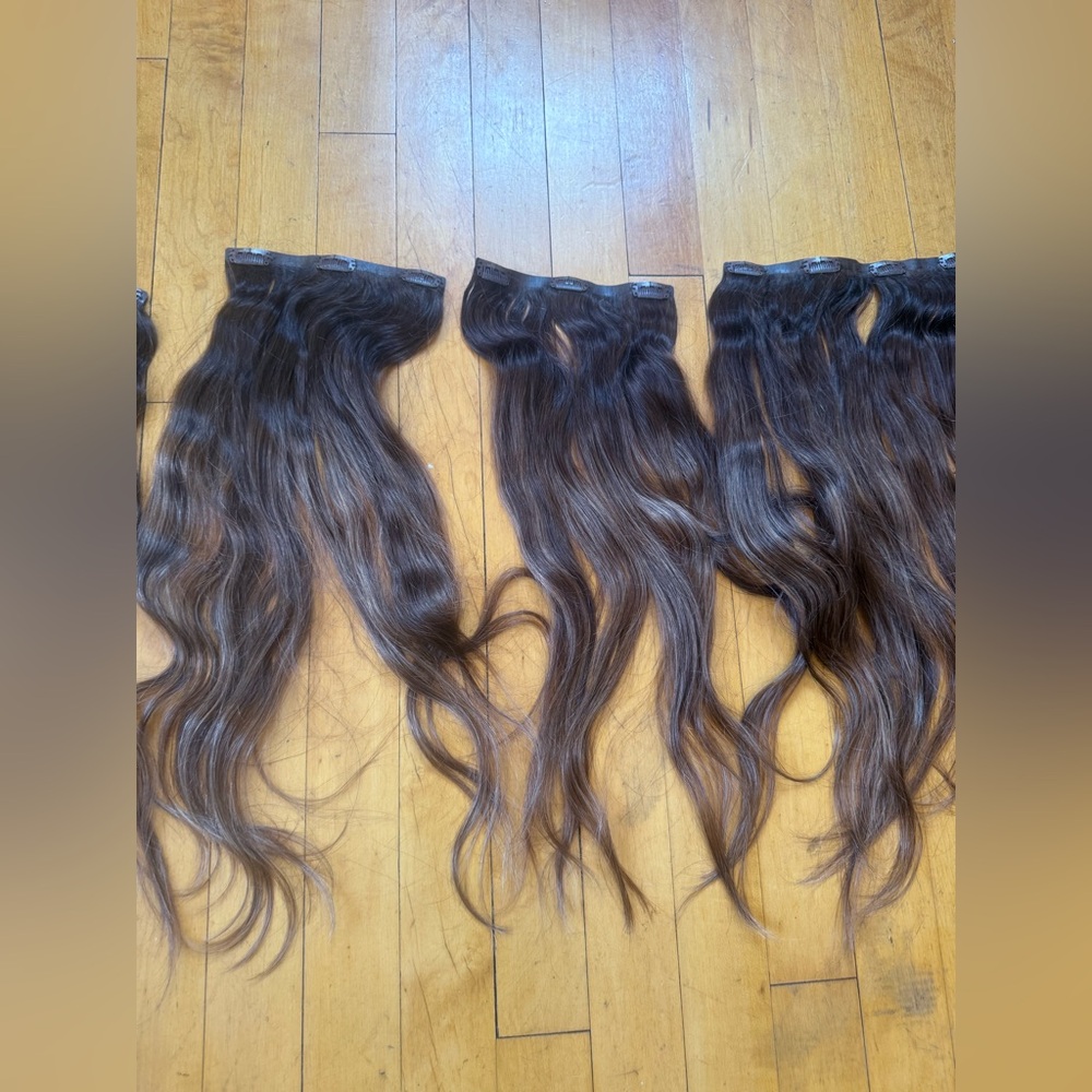 BELLAMI Silk Seam 220 G 6-Piece Dark Brown / Chestnut Brown Clip In Extensions - Picture 8 of 8